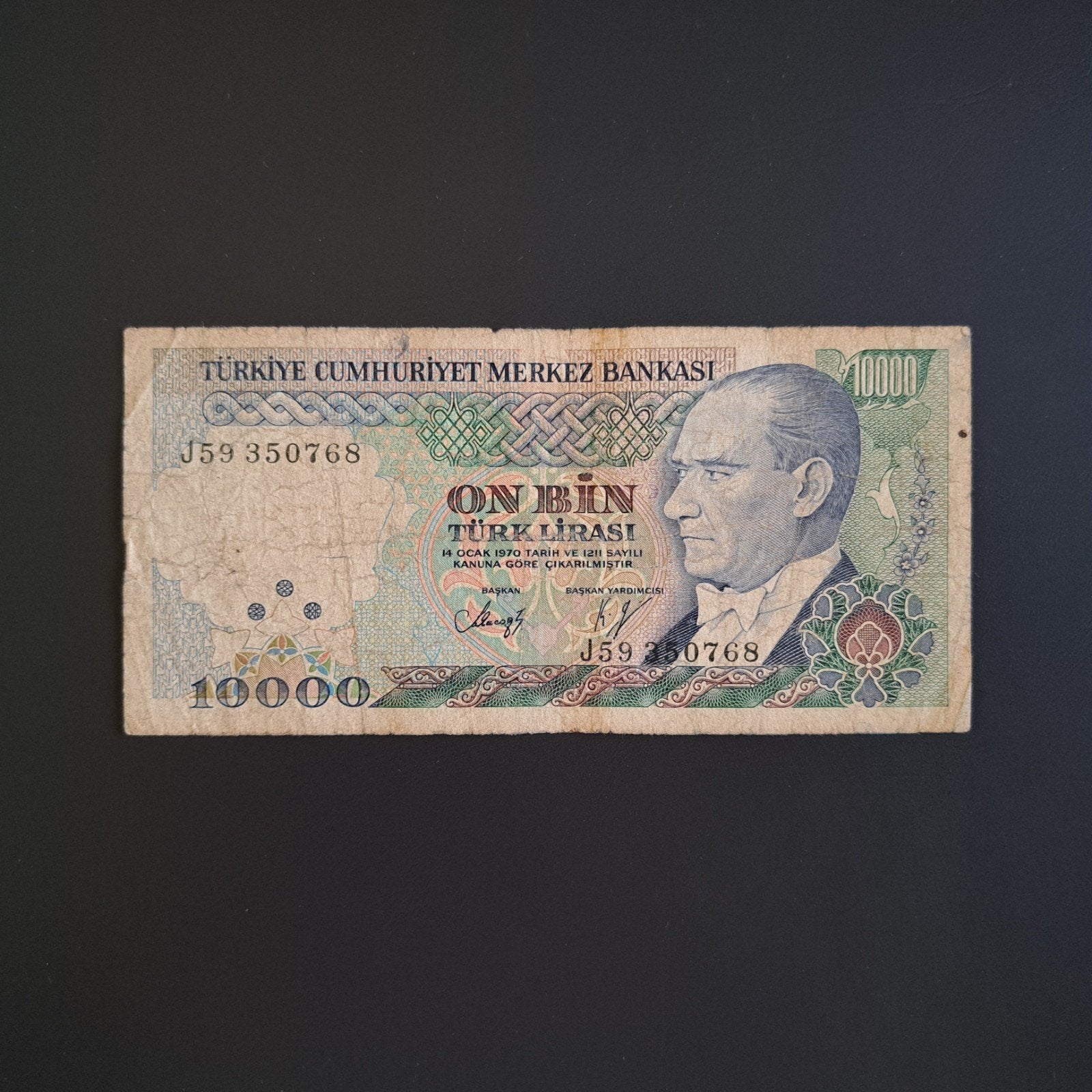 10000 lira Turkije #005, Postzegels en Munten, Bankbiljetten | Europa | Niet-Eurobiljetten, Verzenden, Overige landen, Los biljet