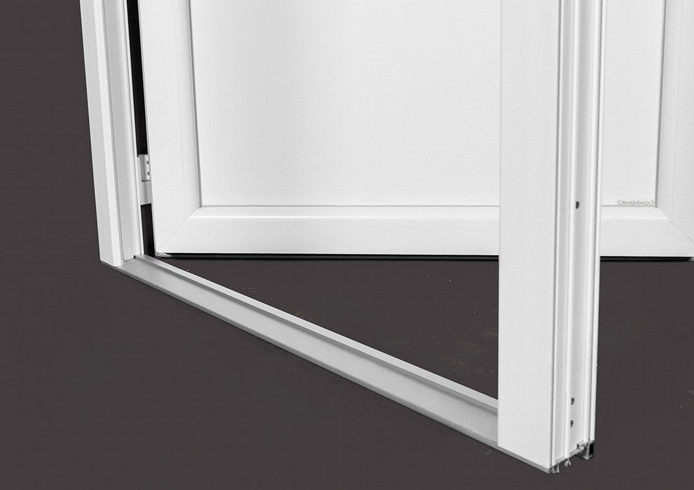 Kunststof Buitendeur 1/2 Glas Buiten B98 H204cm Antraciet, Niet ingevuld, Kunststof, 80 tot 100 cm, Niet ingevuld