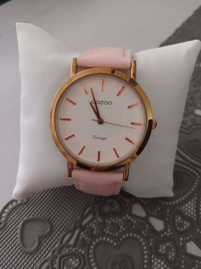 Oozoo horloge, dames, goudkleurig, roze, analoog, Overige merken, Polshorloge, Ophalen of Verzenden, Leer