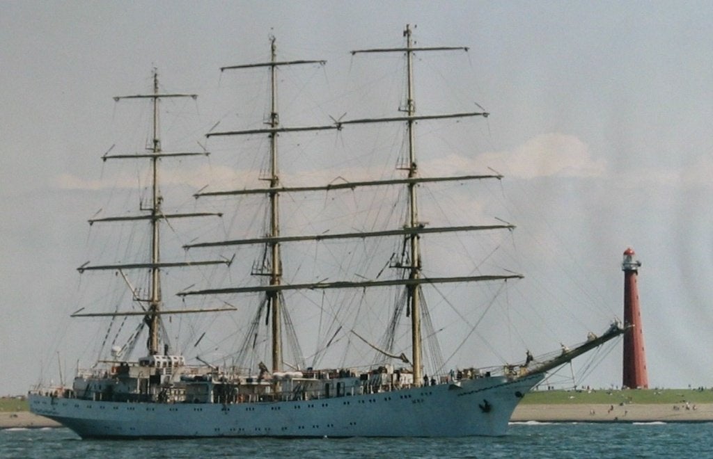 Huisduinen Lange Jaap vuurtoren met Tall Ships Race, Ophalen of Verzenden, Zo goed als nieuw, Motorboot of Zeilboot, Kaart, Foto of Prent