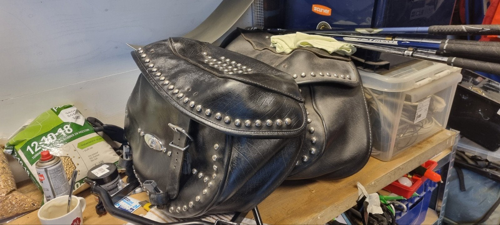 Harley Davidson zadeltassen met beugels, Motoren, Ophalen of Verzenden, Gebruikt