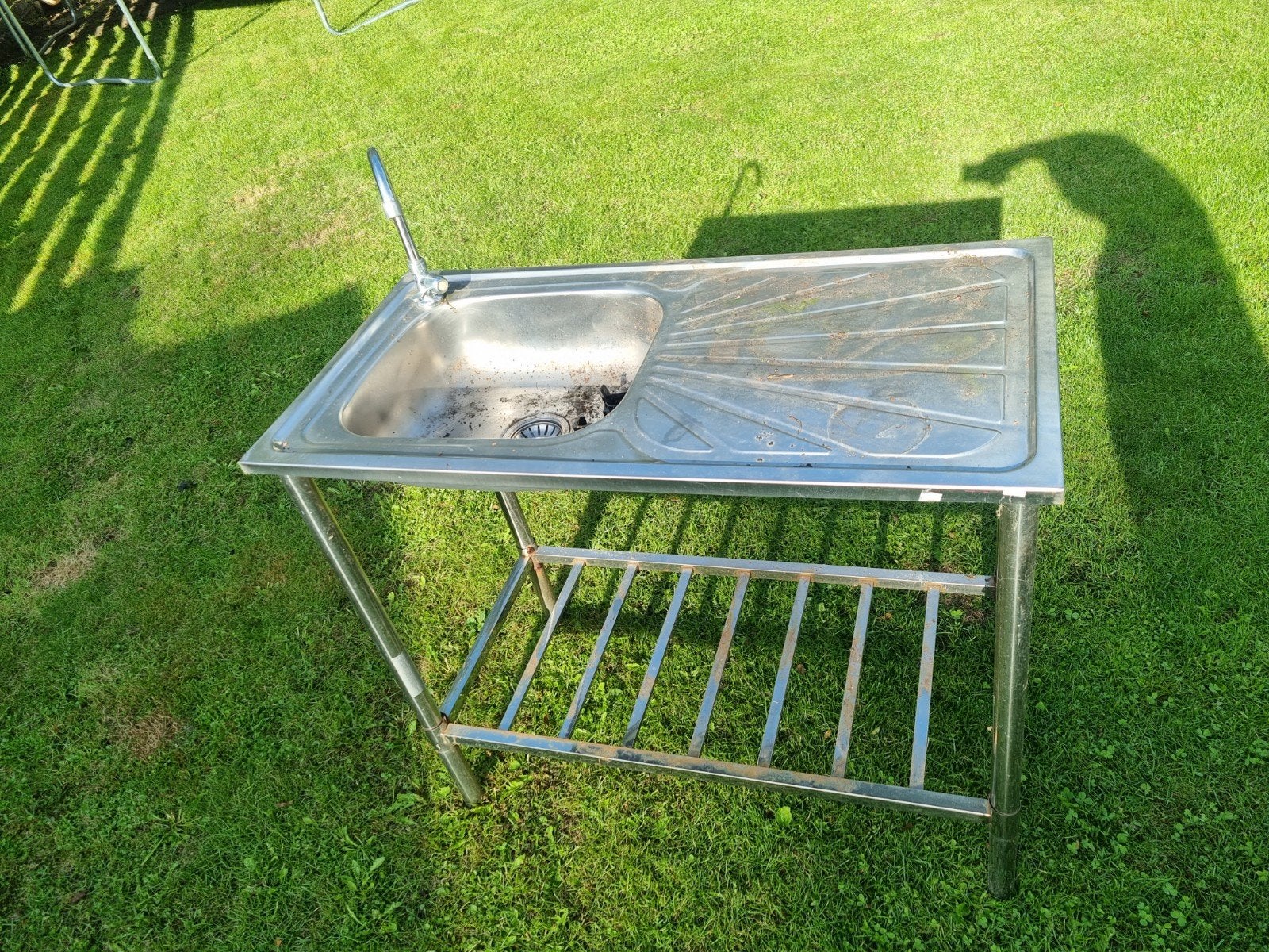 Gebruikte RVS buitenkeuken, met wasbak en kraan, Ophalen, Gebruikt, Vrijstaand