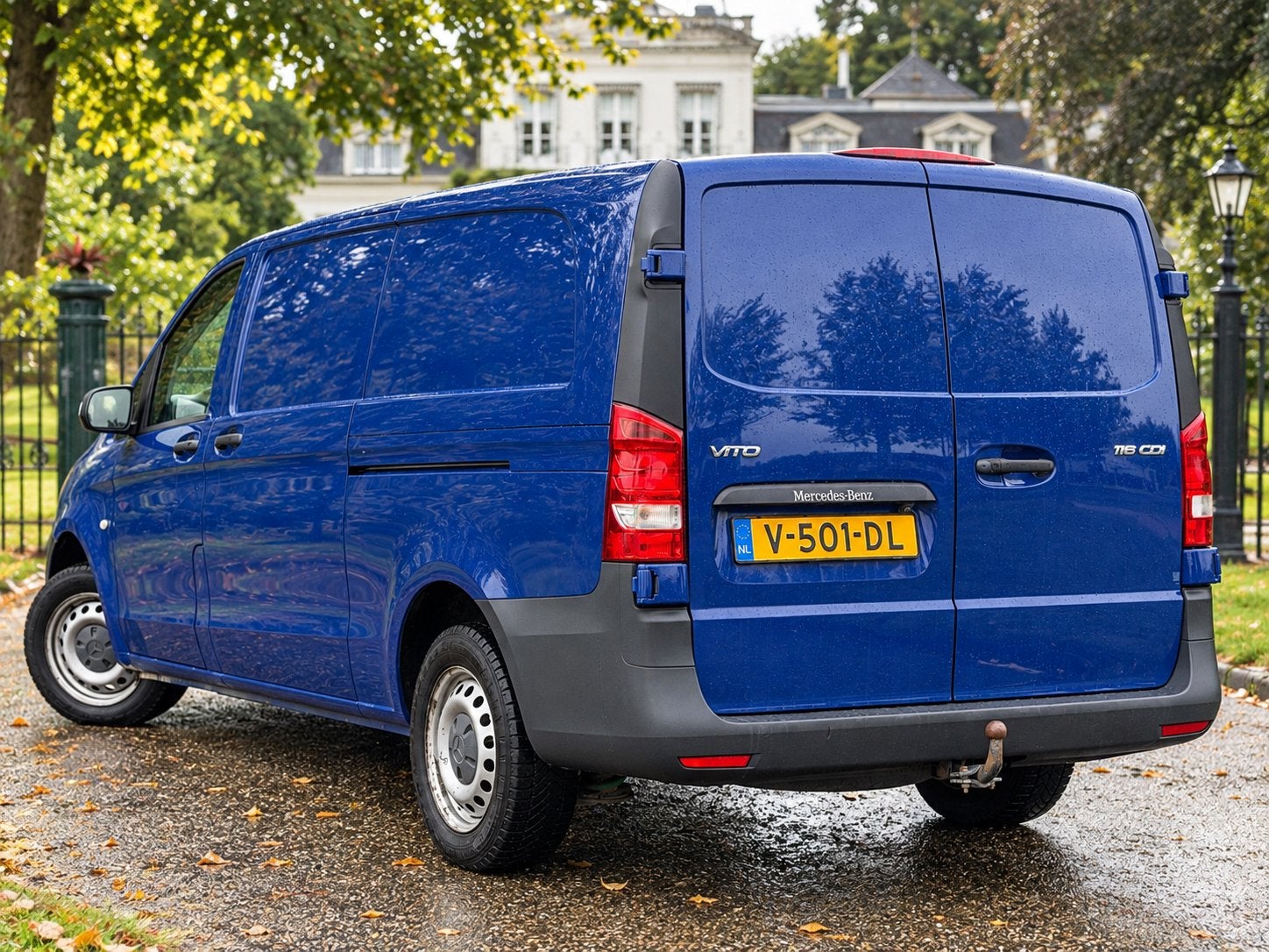 Mercedes-Benz Vito 2.1D 120KW 2017 Automaat, Airco, Trekhaak, Auto's, Stof, 4 cilinders, Elektrische ramen, Blauw