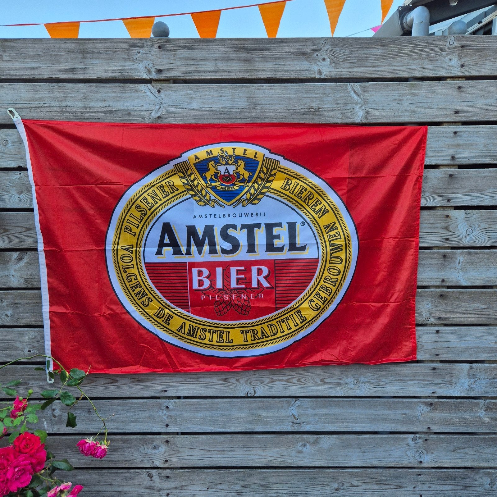 Amstelbier vlag nieuw oude logo, Diversen, Vlaggen en Wimpels, Ophalen of Verzenden, Nieuw