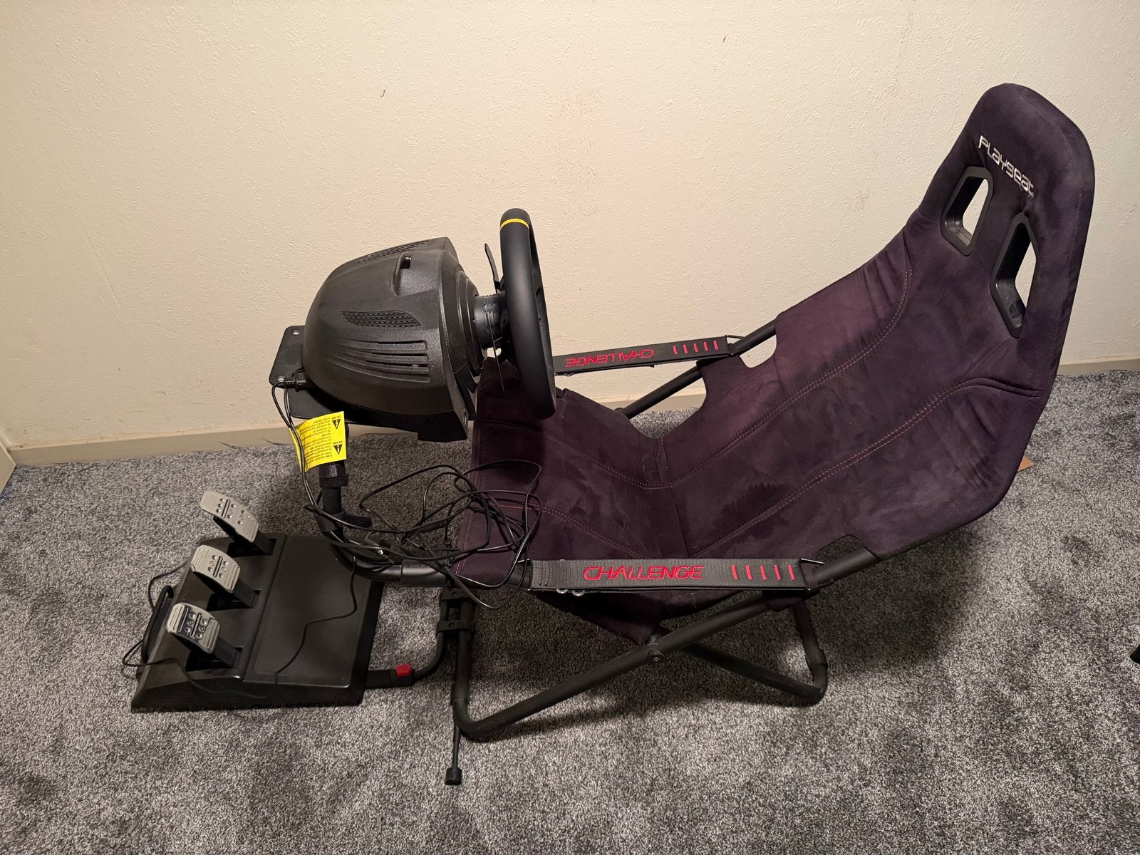 Playseat Challenge met Thrustmaster T300 leather edition, Ophalen, Racestoel, Gebruikt, Force feedback