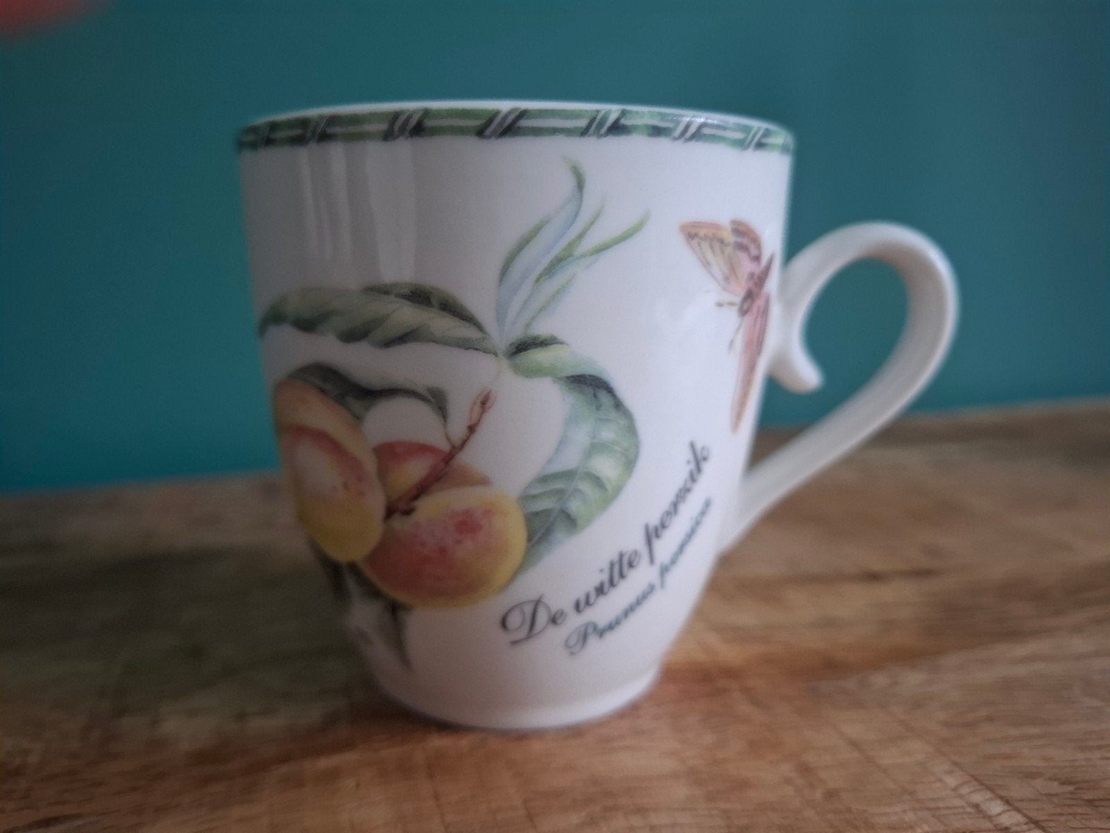 Mok Janneke Brinkman De Witte Perzik - Zo goed als nieuw, Ophalen of Verzenden, Zo goed als nieuw, Overige merken, Mok