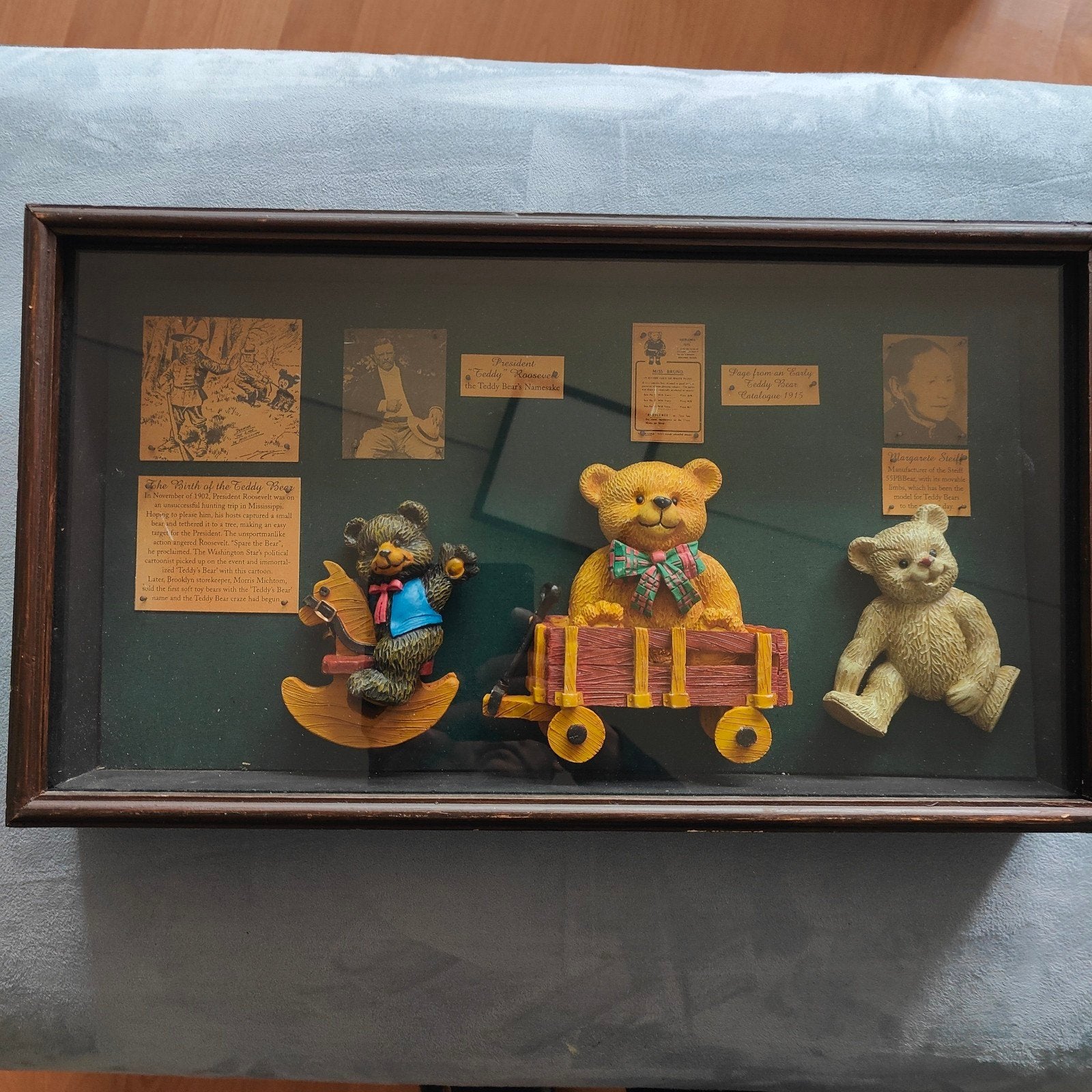 Teddyberen in kist - Decoratieve display, Ophalen of Verzenden, Gebruikt, Overige typen, Overige merken