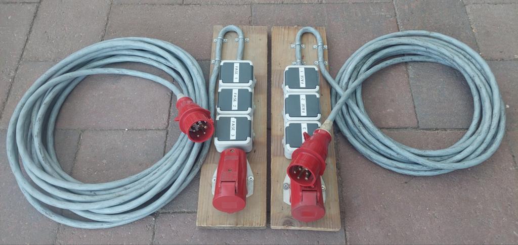 Verdeel/verlengkabel 230V/400V met CEEform 16A en WCD's, Ophalen of Verzenden