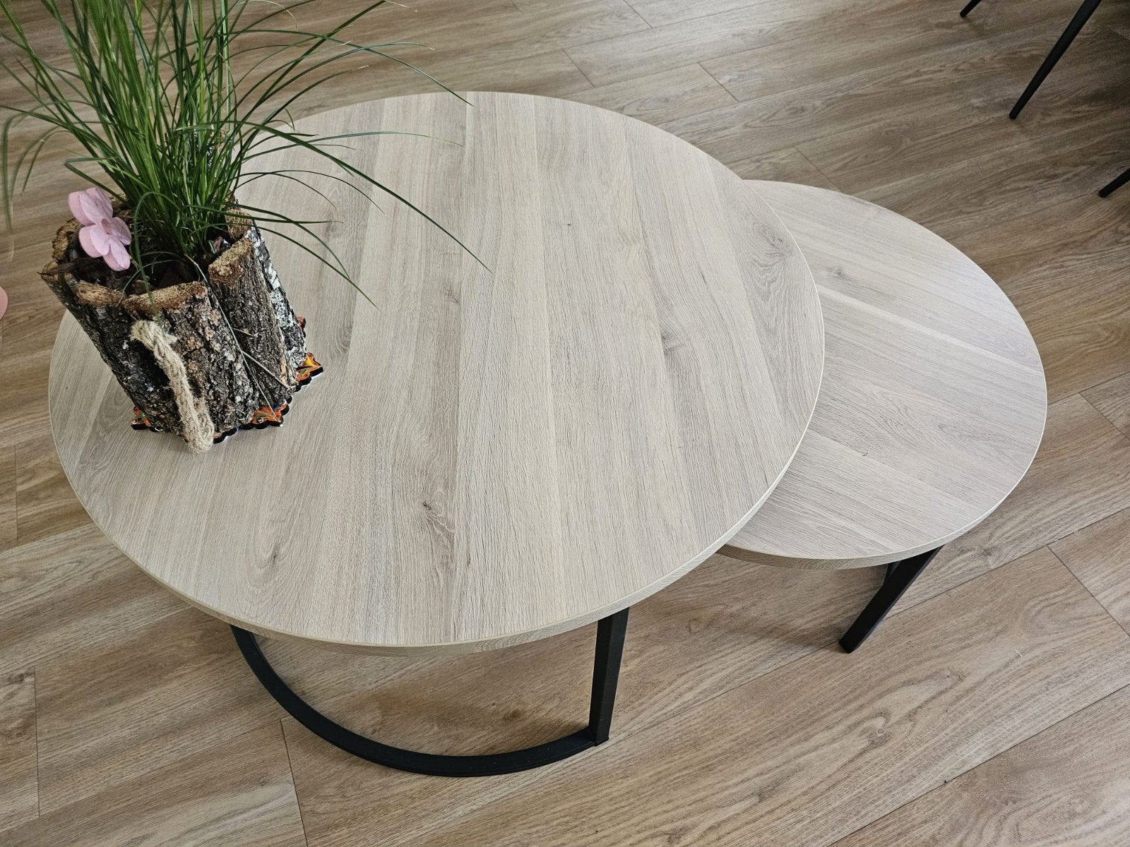 Salontafel set rond, 3 maanden oud, Huis en Inrichting, Ophalen of Verzenden, Zo goed als nieuw, Rond, Overige houtsoorten