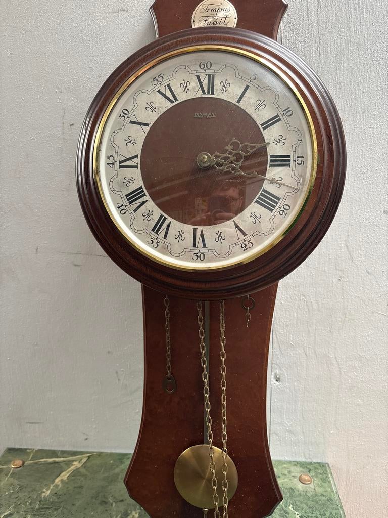 Antieke Tempus Fugit wandklok - Snel ophalen!, Antiek en Kunst, Ophalen of Verzenden