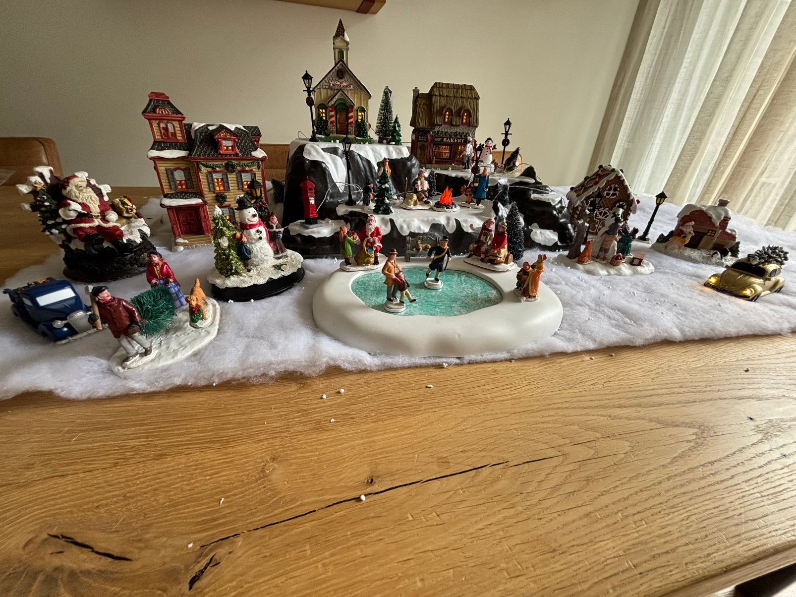 Lemax Kerstdorp met huisjes en scene., Ophalen, Gebruikt