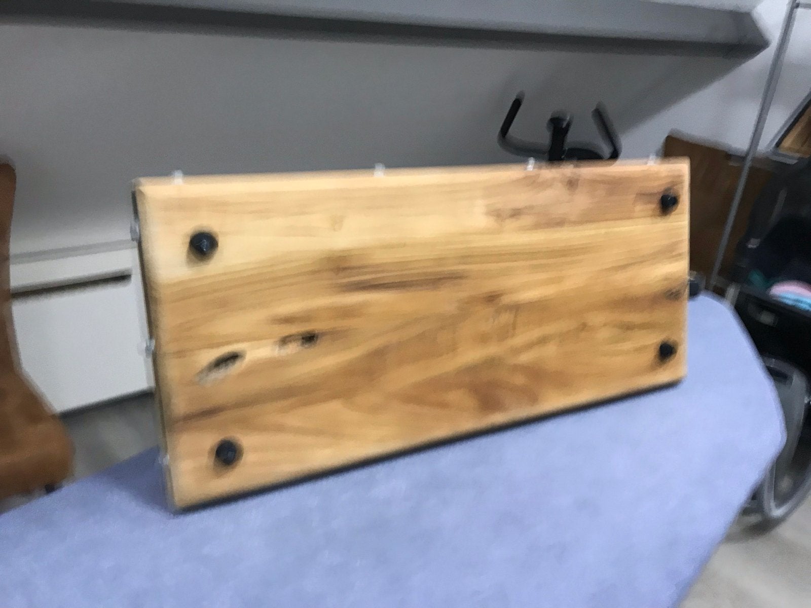 Teak houten snijplank hakblok met stalen band 60x27x6, Ophalen, Hout, Snij-/serveerplank, Nieuw