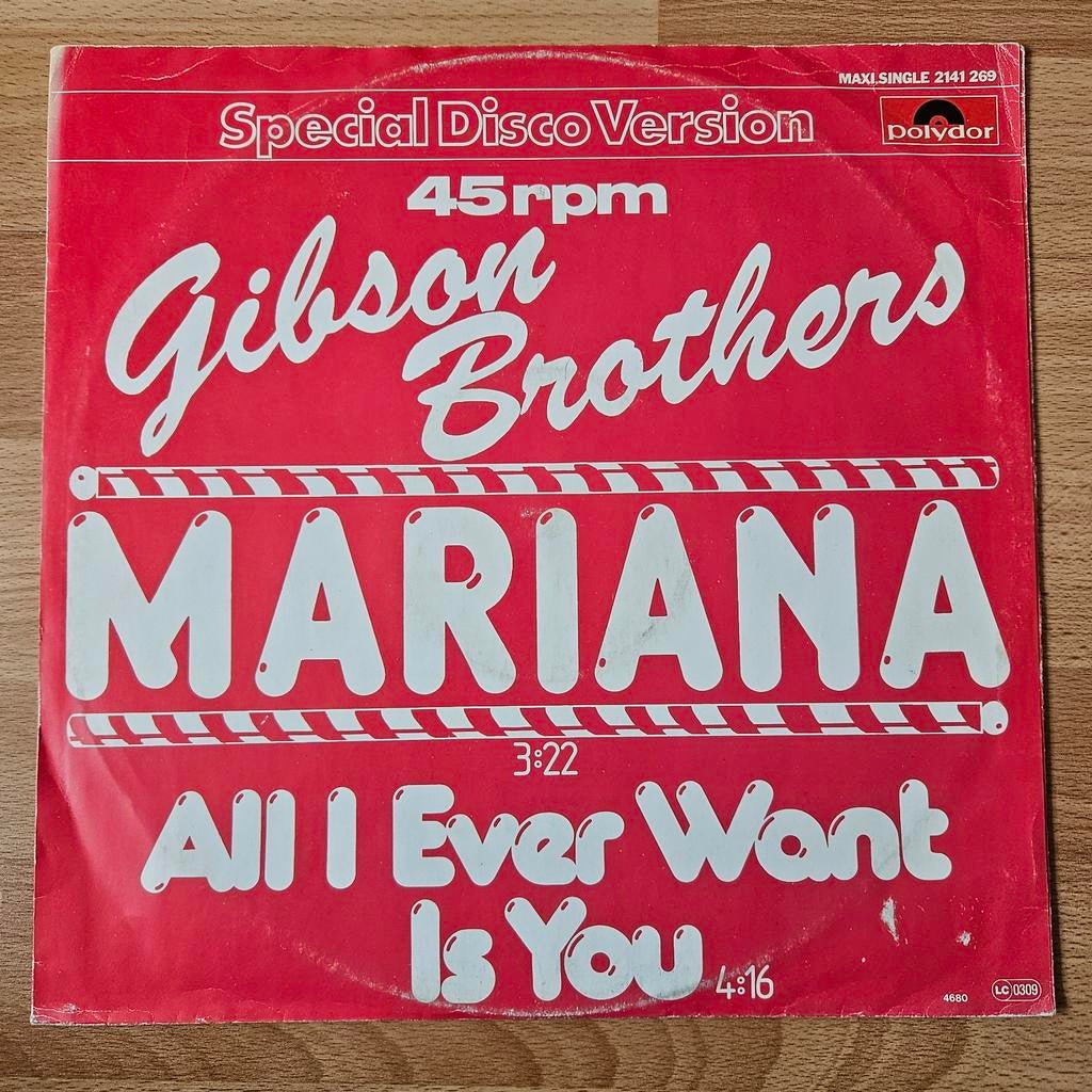 Gibson Brothers – Mariana - Maxi Single, Cd's en Dvd's, Vinyl Singles, Gebruikt, Maxi-single, Pop, 12 inch, Ophalen of Verzenden