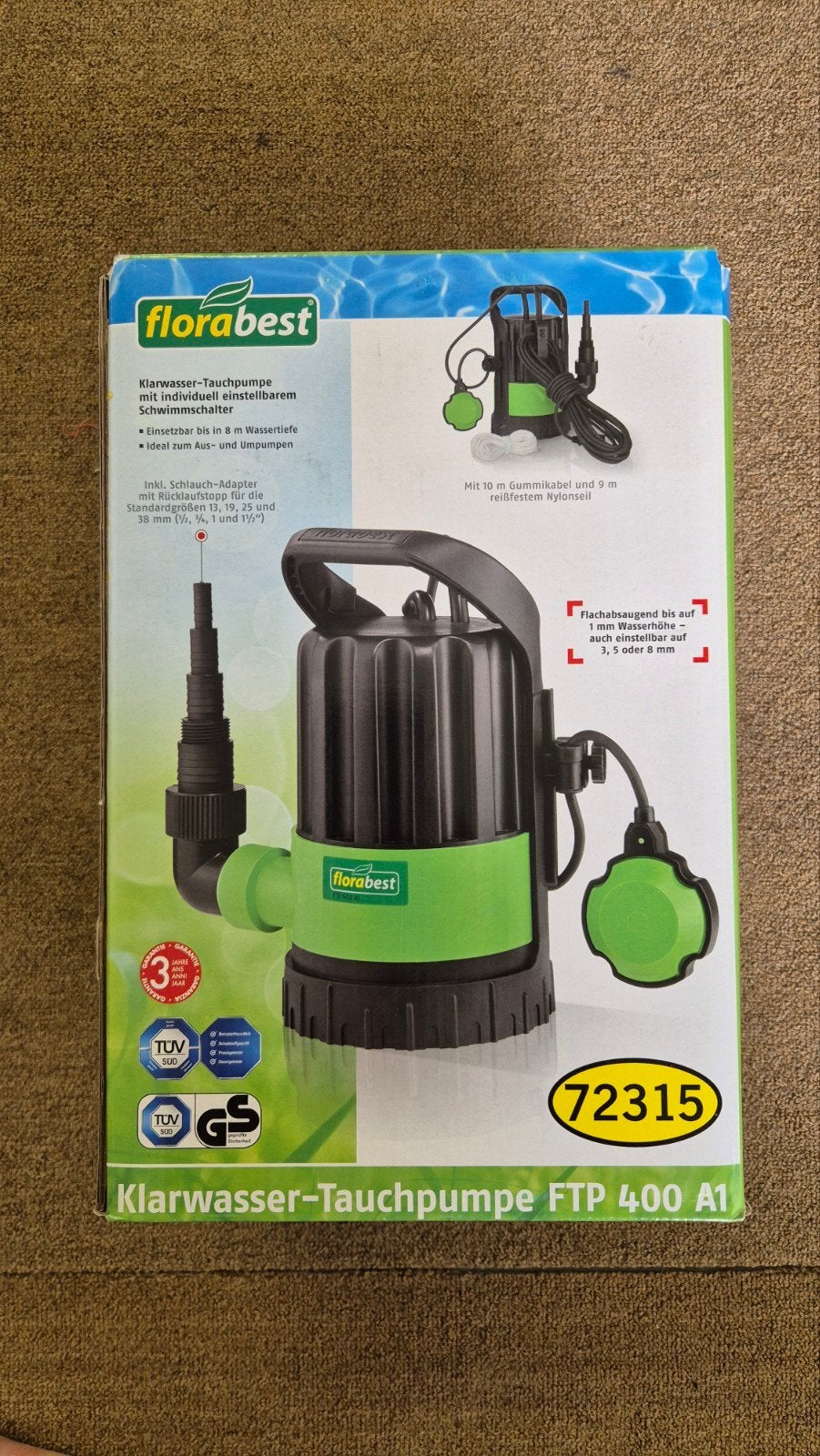 Florabest FTP 400 A1 Dompelpomp - Nieuw in doos, Ophalen, Nieuw, Elektrisch, Dompelpomp