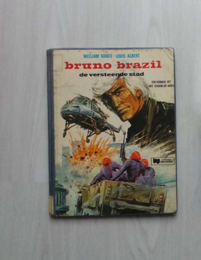 Verhaal uit Kuifje: De versteende stad Bruno Brazil, Boeken, Eén stripboek, Ophalen of Verzenden, Gelezen, William Vance, Louis Albert