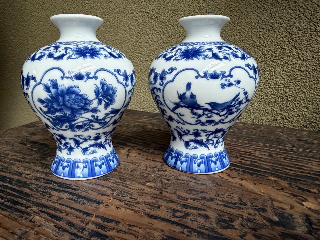 Chinese vaas blauw wit chinees vaasjes, Antiek en Kunst, Ophalen of Verzenden