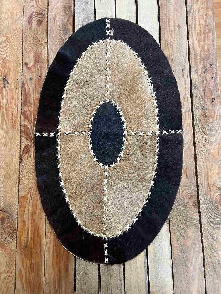 Patchwork koeienhuid tafelkleed ovaal 80/47 cm