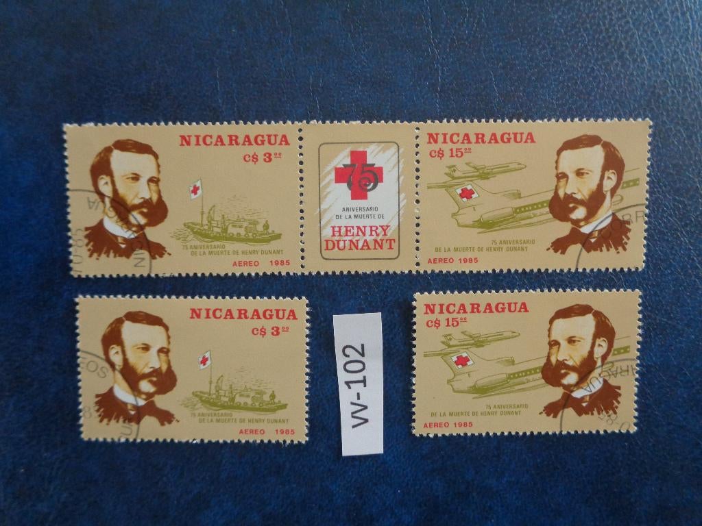 nicaragua - henry dunant 1985 (vv-102), Ophalen of Verzenden, Gestempeld, Noord-Amerika