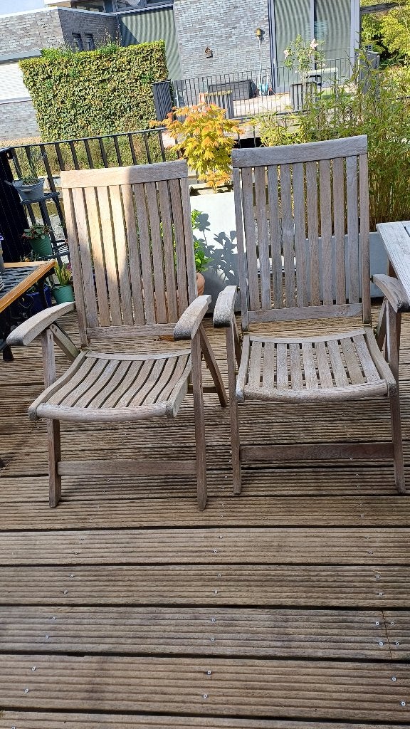 tuinstoelen, Ophalen, Gebruikt, Hout, Verstelbaar
