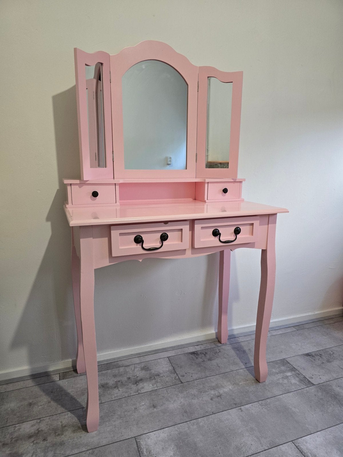 Roze Make-up Kaptafel met Spiegel en Lades, Ophalen, Zo goed als nieuw, 50 tot 100 cm, Minder dan 100 cm