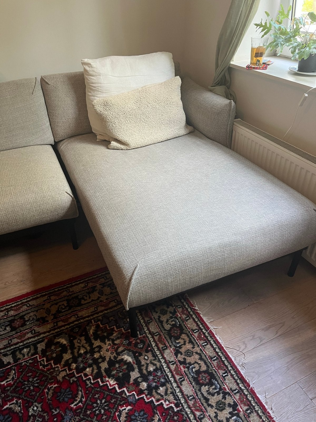 Ikea ÄPPLARYD Chaise longue element Lejde lichtgrijs, Ophalen, Eenpersoons, 125 tot 150 cm, Zo goed als nieuw