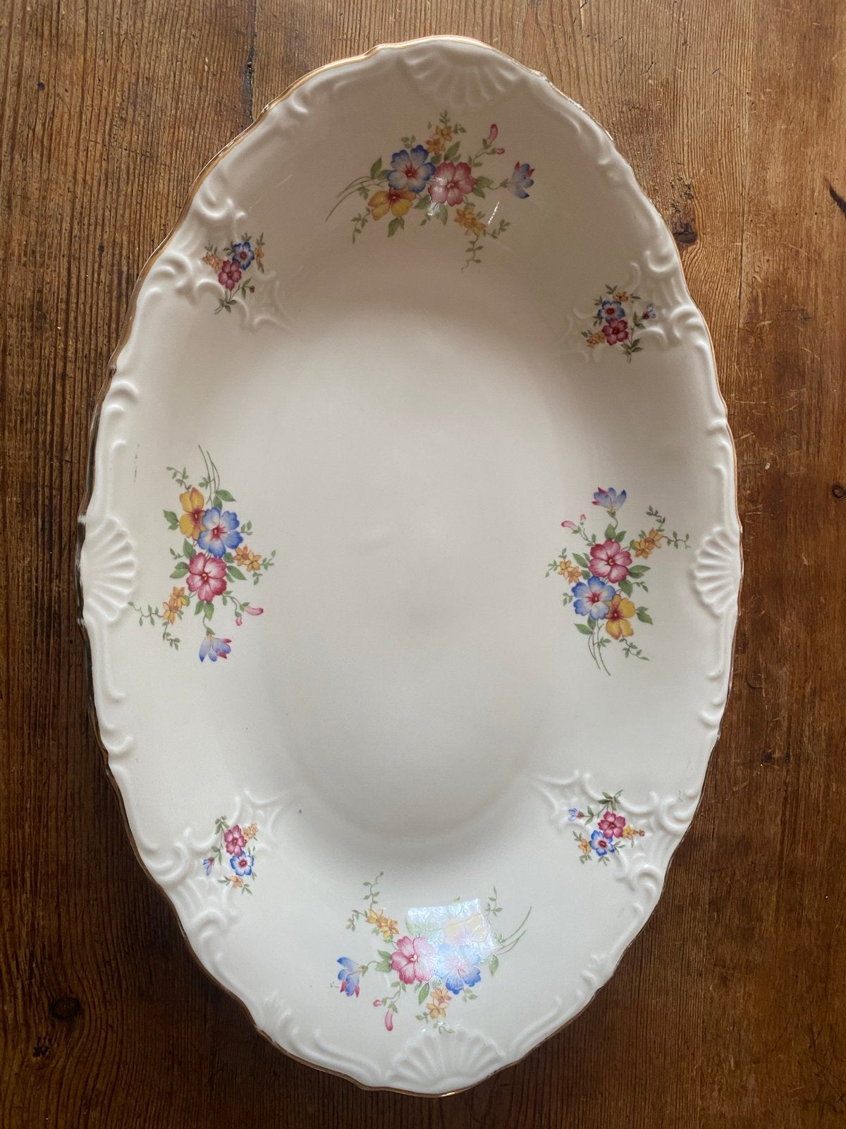 Vintage Broodschaal Maastricht Mosa met Bloemenpatroon, Ophalen