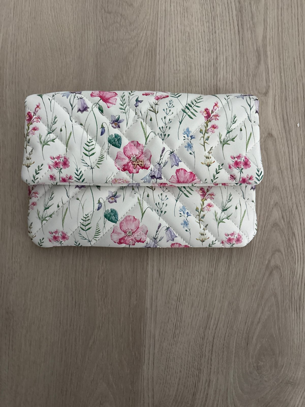 Nieuwe bloemenprint schoudertasje met gouden ketting, Sieraden, Tassen en Uiterlijk, Ophalen of Verzenden, Nieuw, Overige kleuren