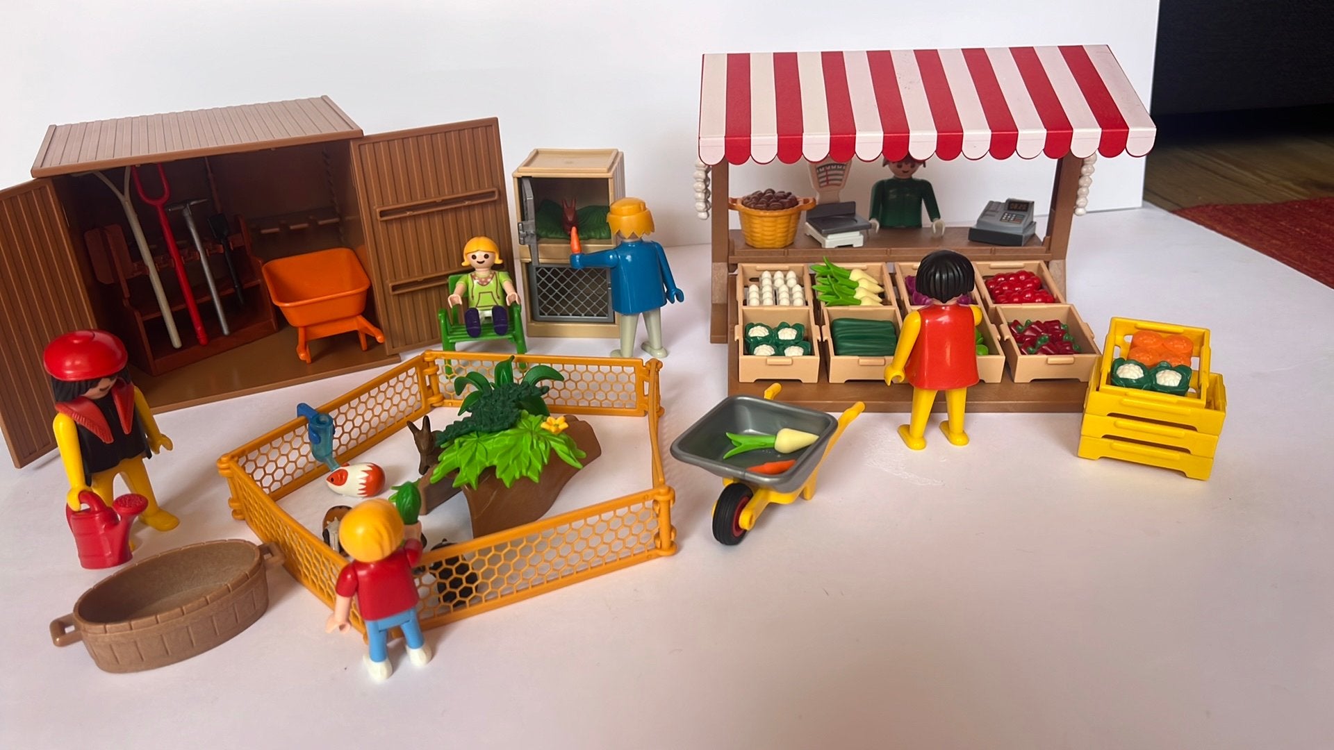Playmobil marktkraam en kinderboerderij,, Kinderen en Baby's, Verzenden, Gebruikt