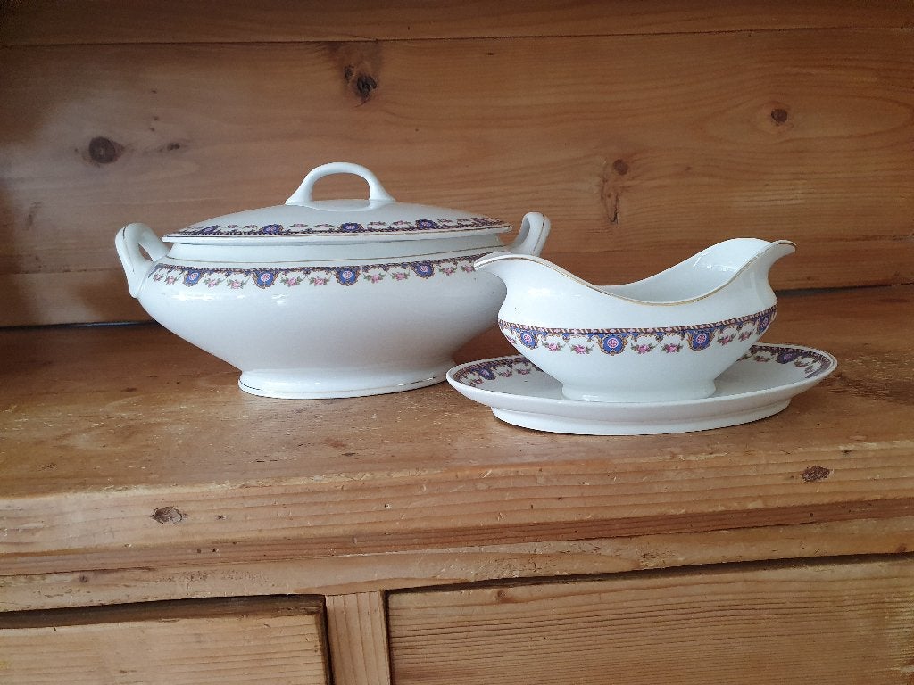 Vintage dekschaal en juskom, Antiek en Kunst, Ophalen of Verzenden