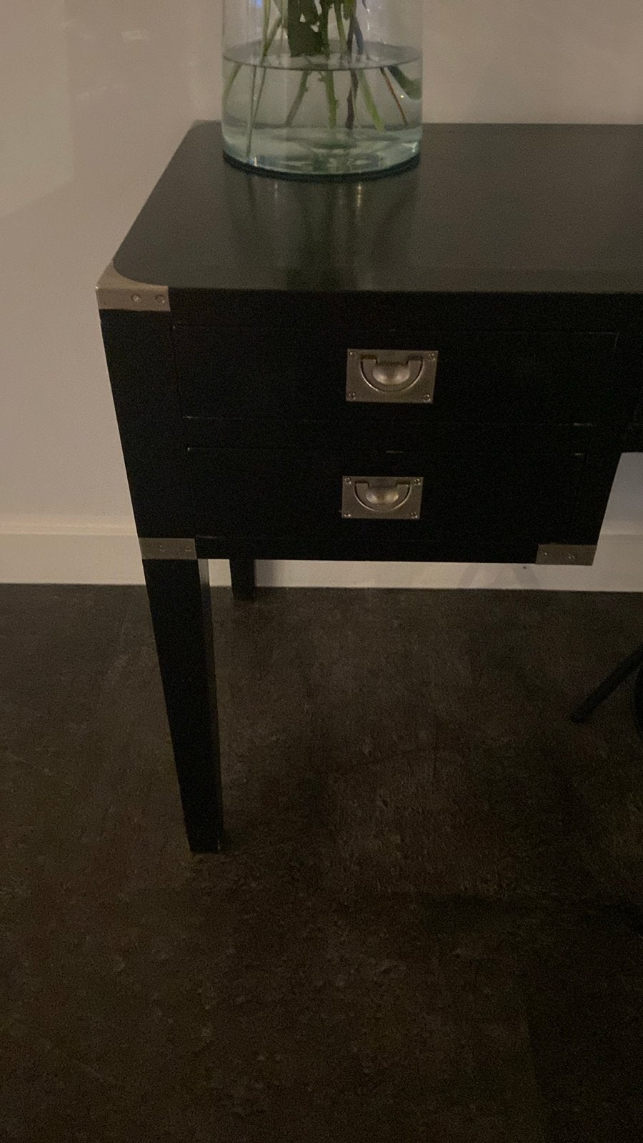 Stijlvol zwart bureau met lades - Modern design, Huis en Inrichting, Zwart, Gebruikt, Secretaire, Ophalen of Verzenden