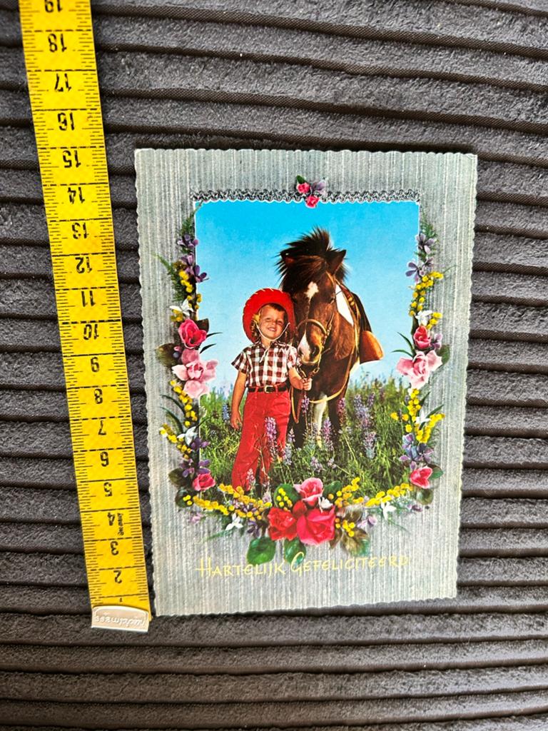 2447. Oude vintage kinderkaart jongen paard, Verzamelen, Ansichtkaarten | Themakaarten, Ongelopen, Kinderen, Ophalen of Verzenden