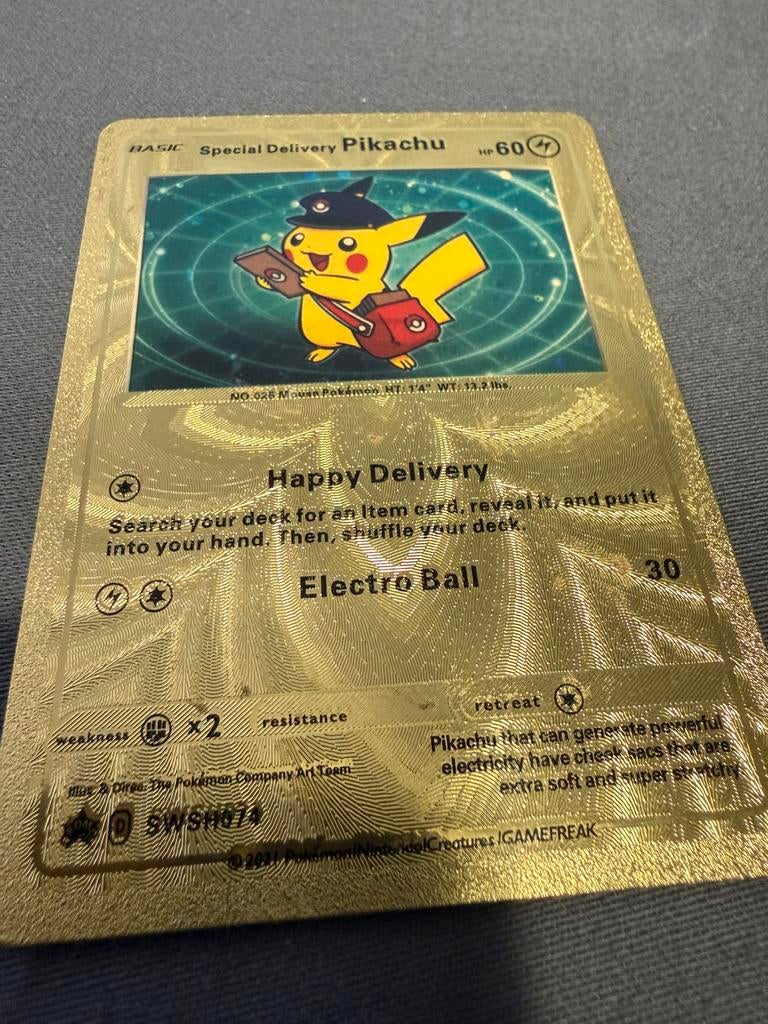 Pokemon kaart goud, Ophalen of Verzenden, Zo goed als nieuw