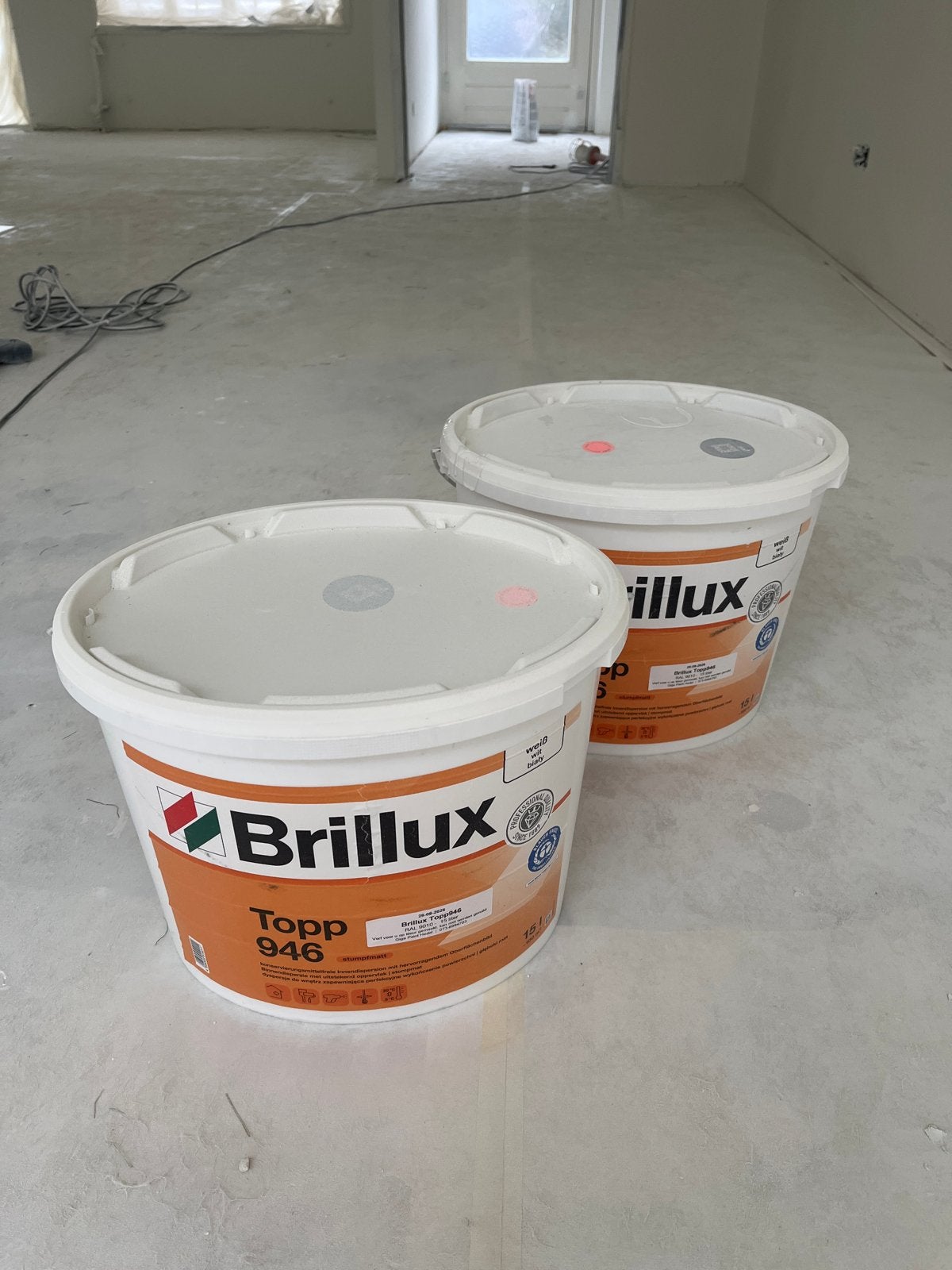 2x Brillux Topp 946 RAL 9010 Wit - Nieuw & Ongeopend, Ophalen of Verzenden, Nieuw, Overige typen
