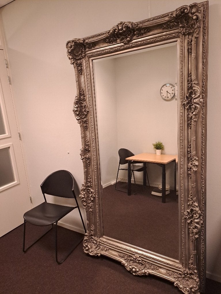 Royale spiegel 220 x 120 cm met barok lijst, Ophalen of Verzenden, Rechthoekig, 100 tot 150 cm, 200 cm of meer
