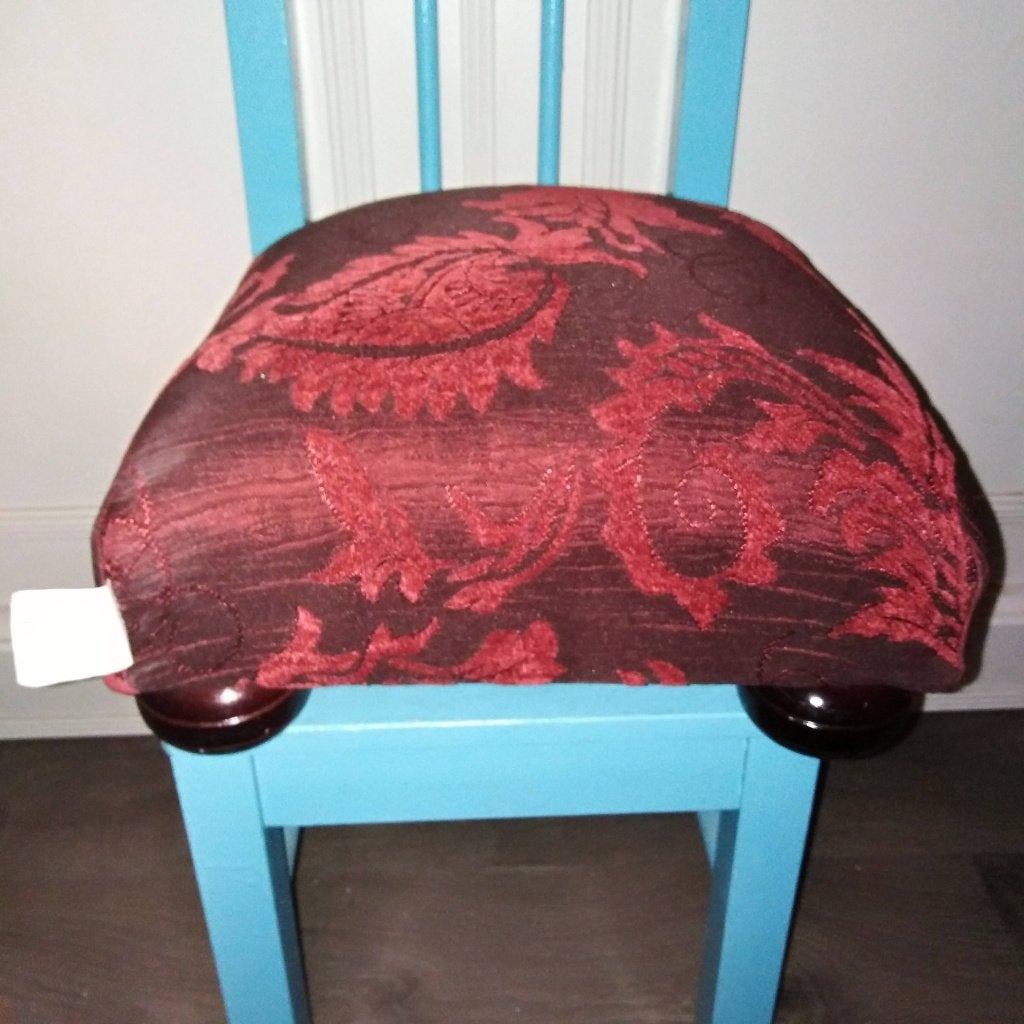 Voetenbankje barok fluweel rood, Ophalen, Minder dan 50 cm, Gebruikt, Vierkant