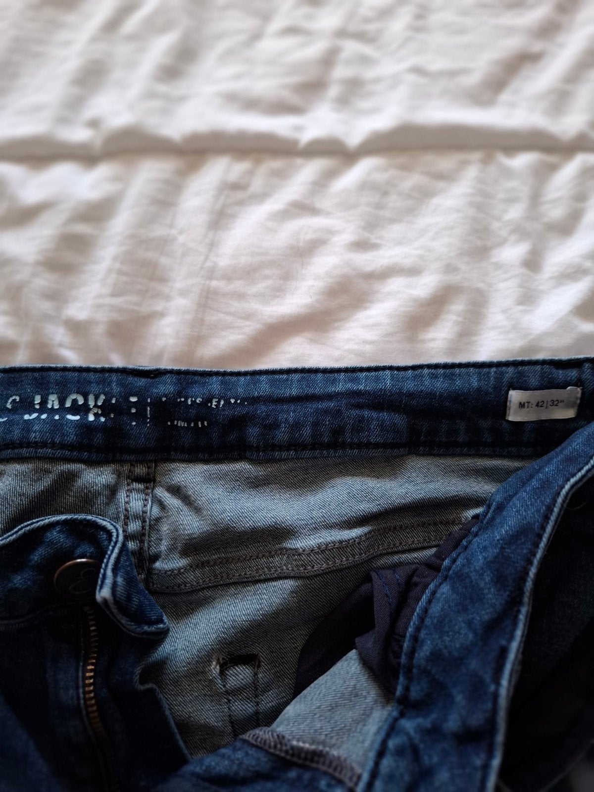 Jackie spijkerbroek maat 42, Kleding | Dames, Blauw, Ophalen of Verzenden, W33 - W36 (confectie 42/44), Gedragen