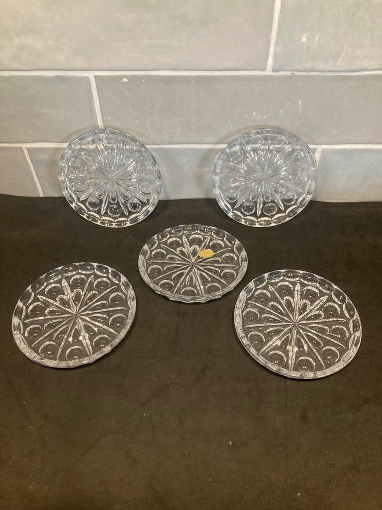 Set kristallen onderzetters (140426c), Huis en Inrichting, Woonaccessoires | Onderzetters, Ophalen of Verzenden, Zo goed als nieuw