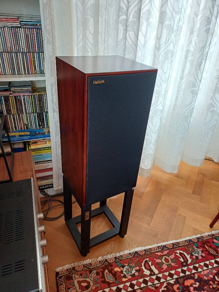 Harbeth super hl5 plus in rosewood incl. Tontrager stands, Audio, Tv en Foto, Luidsprekers, Stereo speakers, Zo goed als nieuw