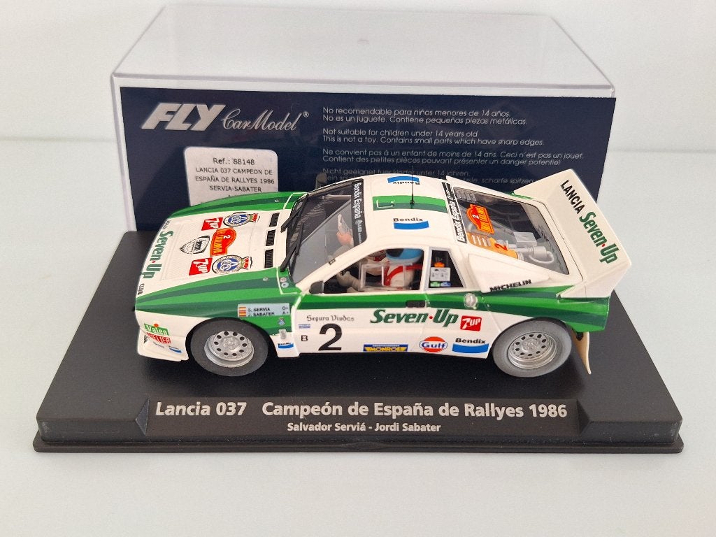 Fly Lancia 037 Campeon De Espana De Ralleyes Seven7up 1986, Kinderen en Baby's, Speelgoed | Racebanen, Overige merken, Racebaan