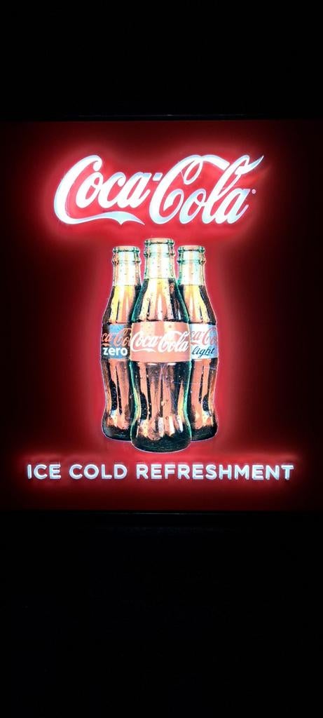 Coca-Cola Lichtreclame - Ice Cold Refreshment, Verzamelen, Merken en Reclamevoorwerpen, Ophalen of Verzenden, Zo goed als nieuw