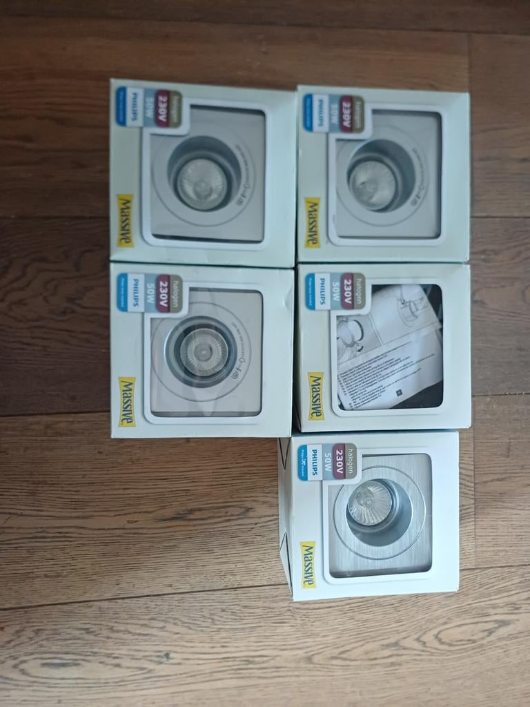 5x Philips Massive Halogeen Spots 230V 50W GU10 Nieuw, Ophalen of Verzenden, Nieuw, Halogeen (gloei)lamp