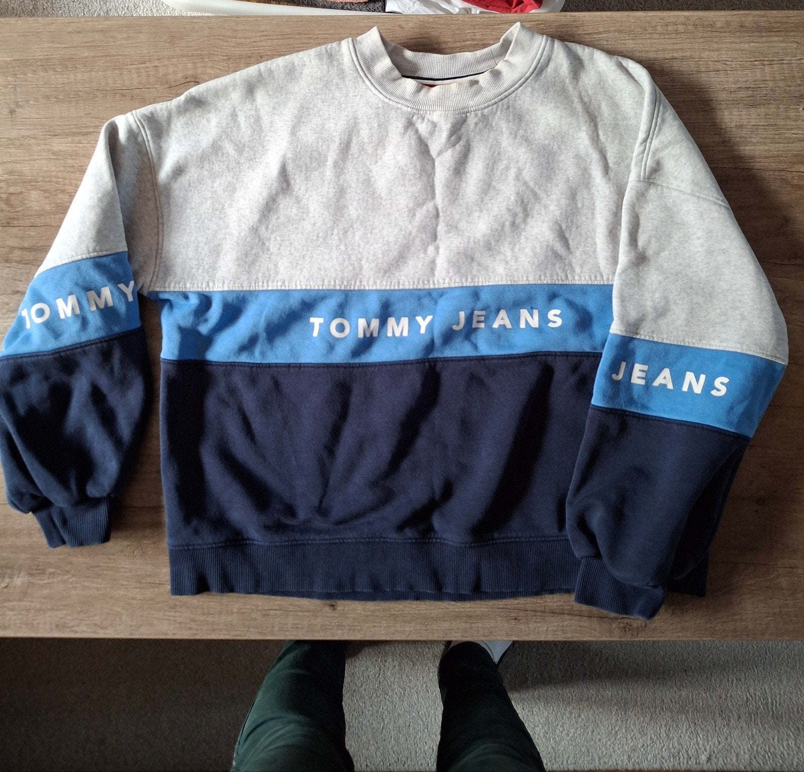 Tommy Jeans sweater - Grijs, blauw, donkerblauw, Kleding | Dames, Maat 38/40 (M), Ophalen of Verzenden, Grijs, Gedragen