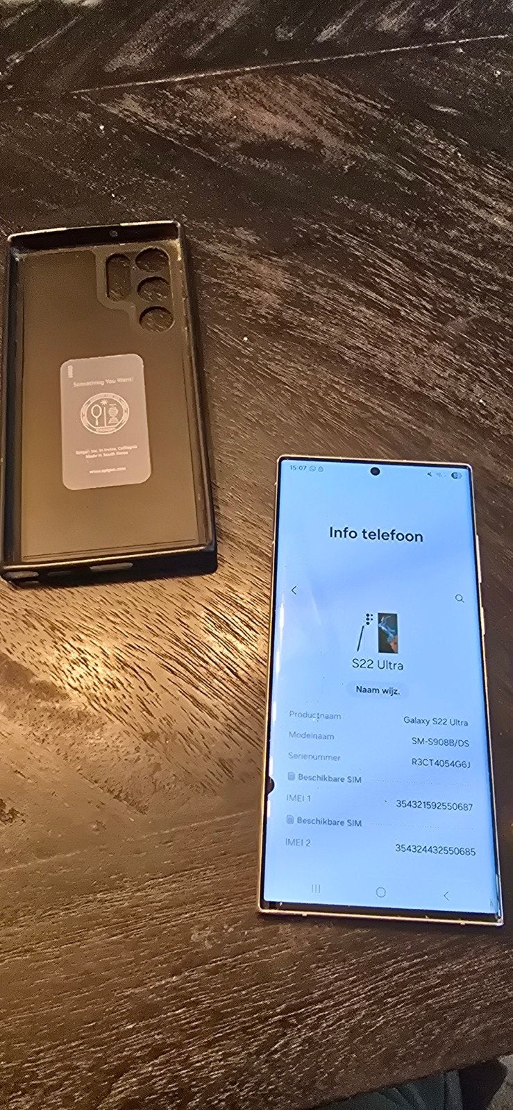 Samsung s22 ultra 256gb met gebruikersschade, Telecommunicatie, Mobiele telefoons | Samsung, Ophalen, Gebruikt, Zwart, Galaxy S22
