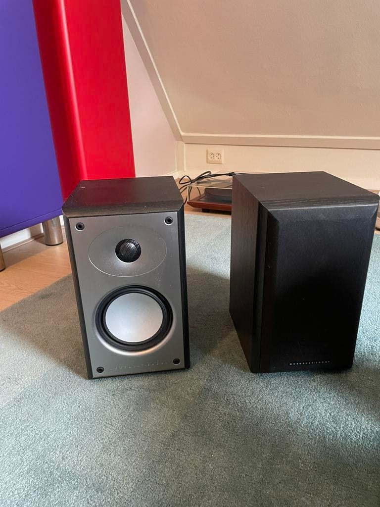 boekplank luidsprekers Mordaunt MS902, Audio, Tv en Foto, Luidsprekers, Zo goed als nieuw, 120 watt of meer, Front, Rear of Stereo speakers