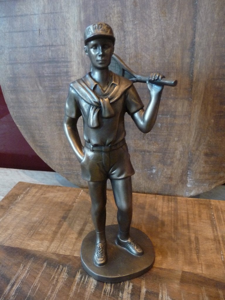 Nieuw beeld brons tennisspeler 22 cm H., Antiek en Kunst, Kunst | Designobjecten, Ophalen of Verzenden, Beeld