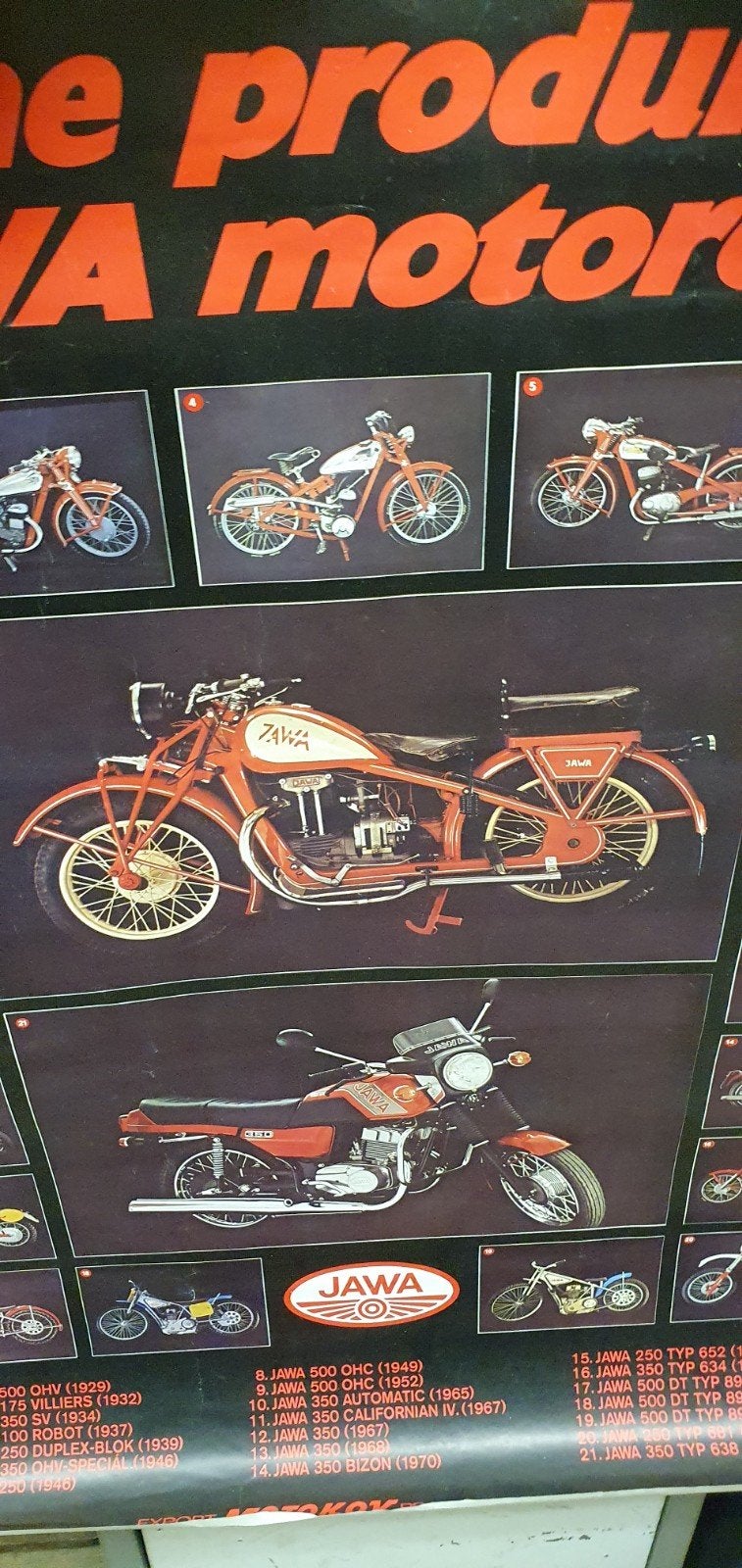 Vintage Jawa Motorfiets Posters - Set van 2, Motoren, Ophalen of Verzenden, Overige merken