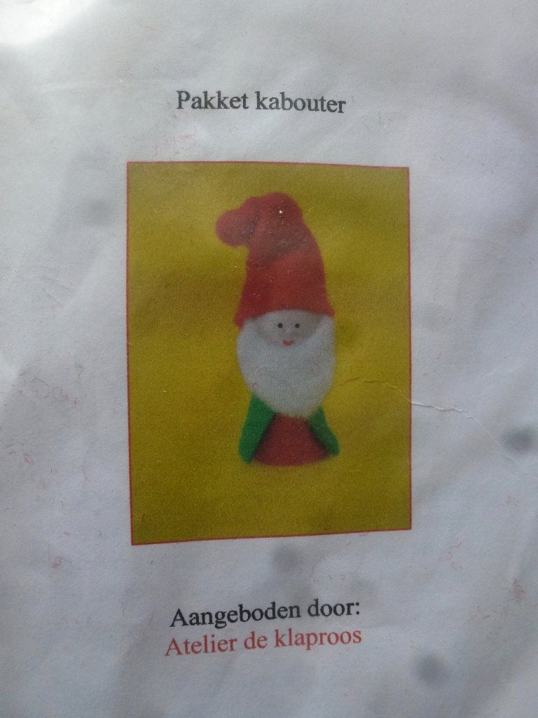 Kabouter knutselpakketje, Hobby en Vrije tijd, Ophalen of Verzenden, Zo goed als nieuw, Overige materialen, Overige thema's