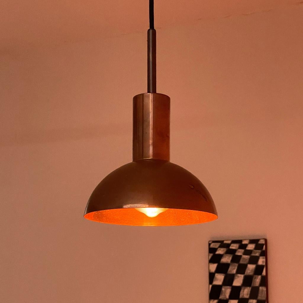 Scandinavisch Deens design koperen LAMP retro vintage, Ophalen of Verzenden, Gebruikt, Metaal, Vintage Mid Century Brutalistisch Scandinavisch design Danish