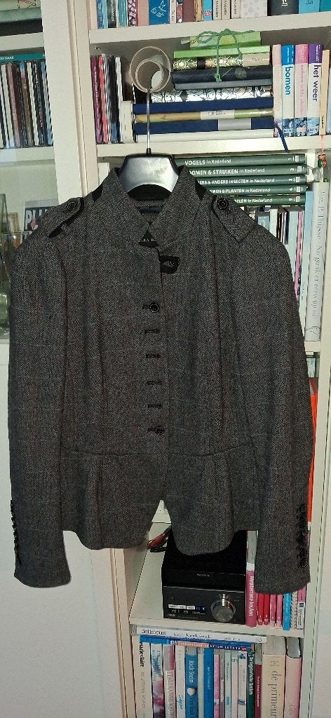 Dames colbert, kort model, visgraatmotief, Ophalen, Overige kleuren, Zara, Maat 42/44 (L)