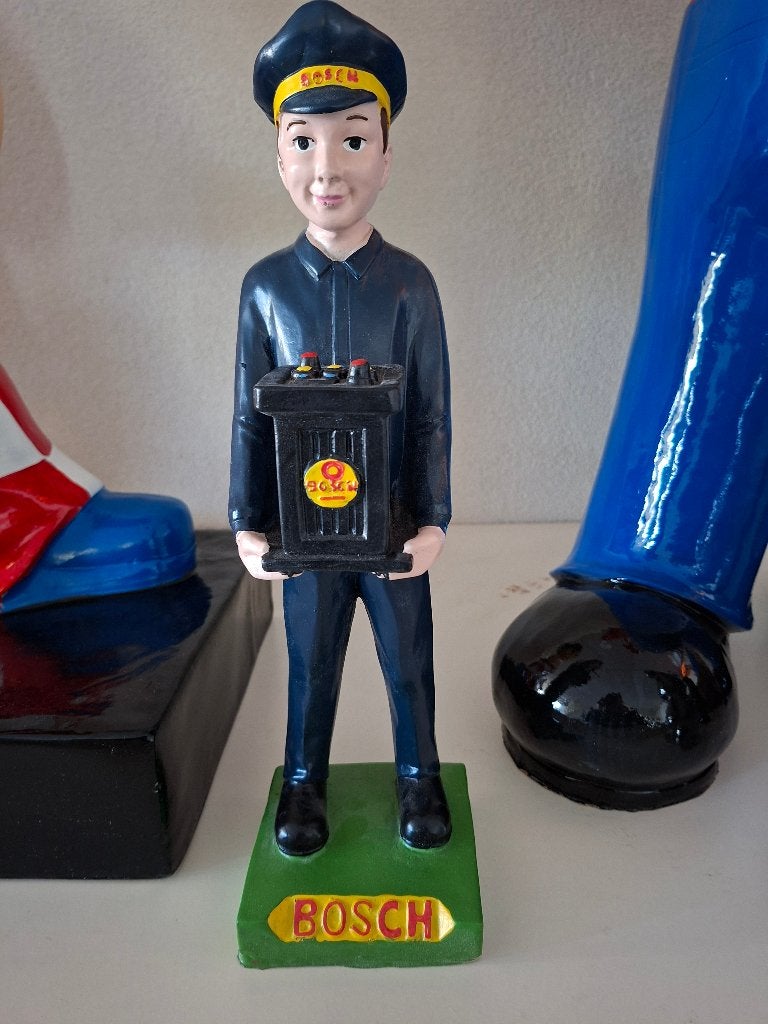 Bosch man met accu zeer mooi 40 cm groot, Ophalen, Zo goed als nieuw, Reclamebord